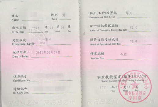 职业资格证书